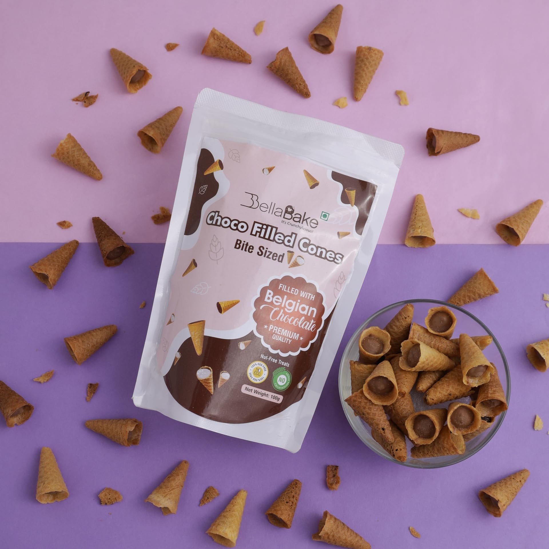 Bite Sized Waffle Mini Cones Belgian Flavour