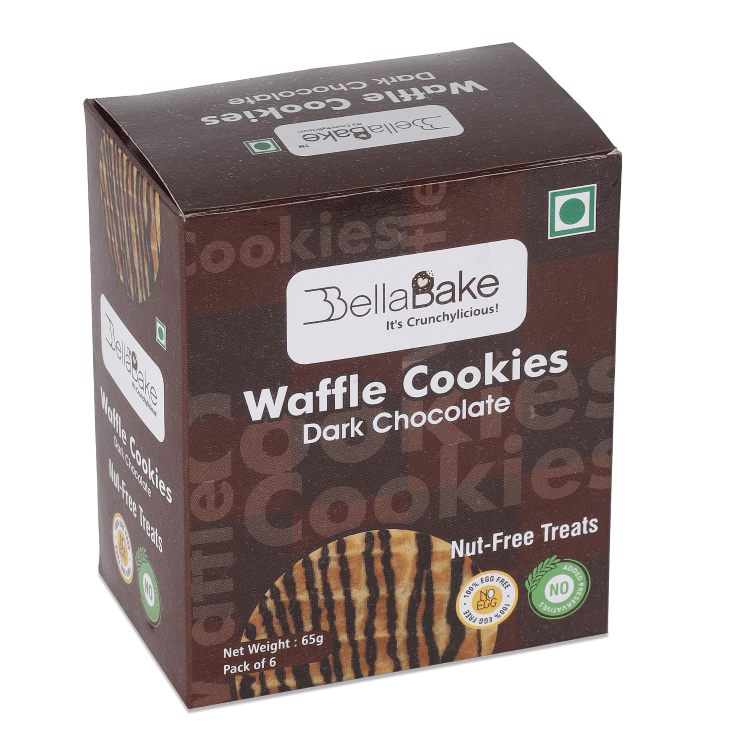 Waffle Cookies Dark-(Pack of 6 | 65 Gram)