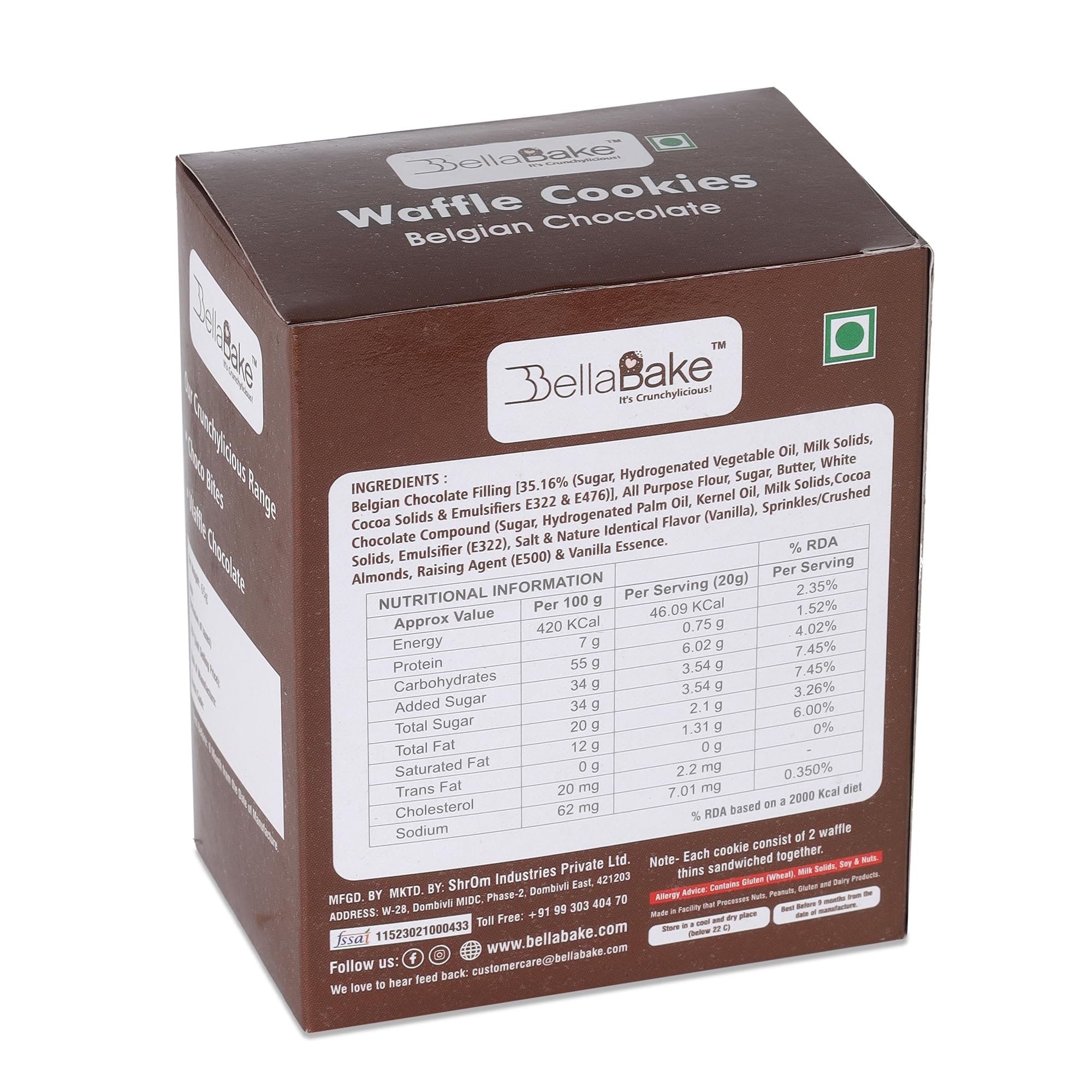 Waffle Cookies Belgian-(Pack of 6 | 65 Gram)