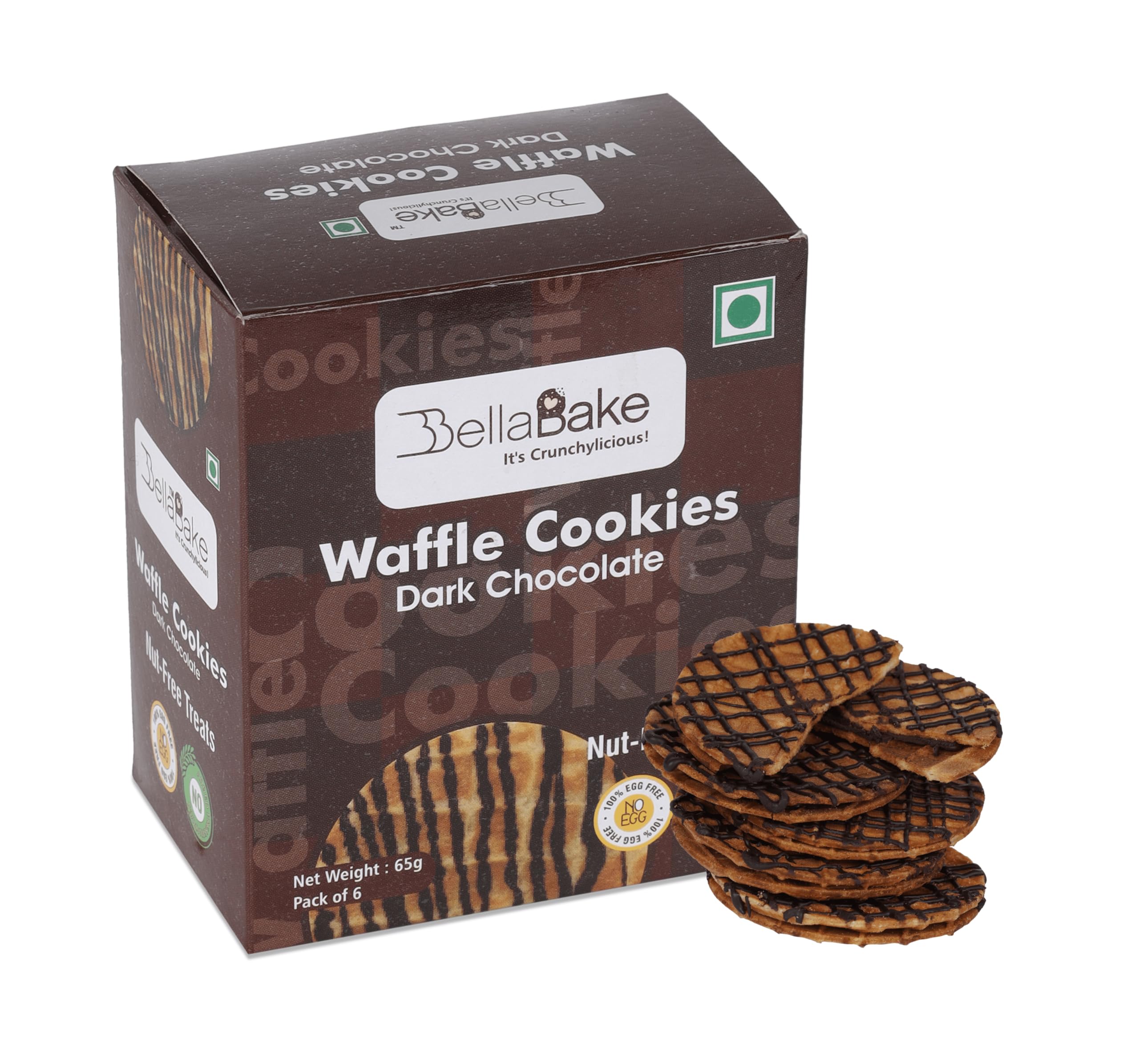 Waffle Cookies Dark-(Pack of 6 | 65 Gram)
