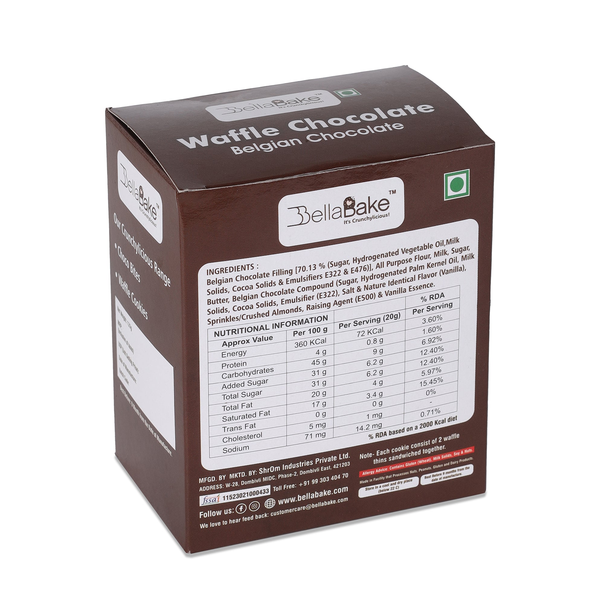 Waffle Chocolate Belgian-(Pack of 6 | 120 Gram)