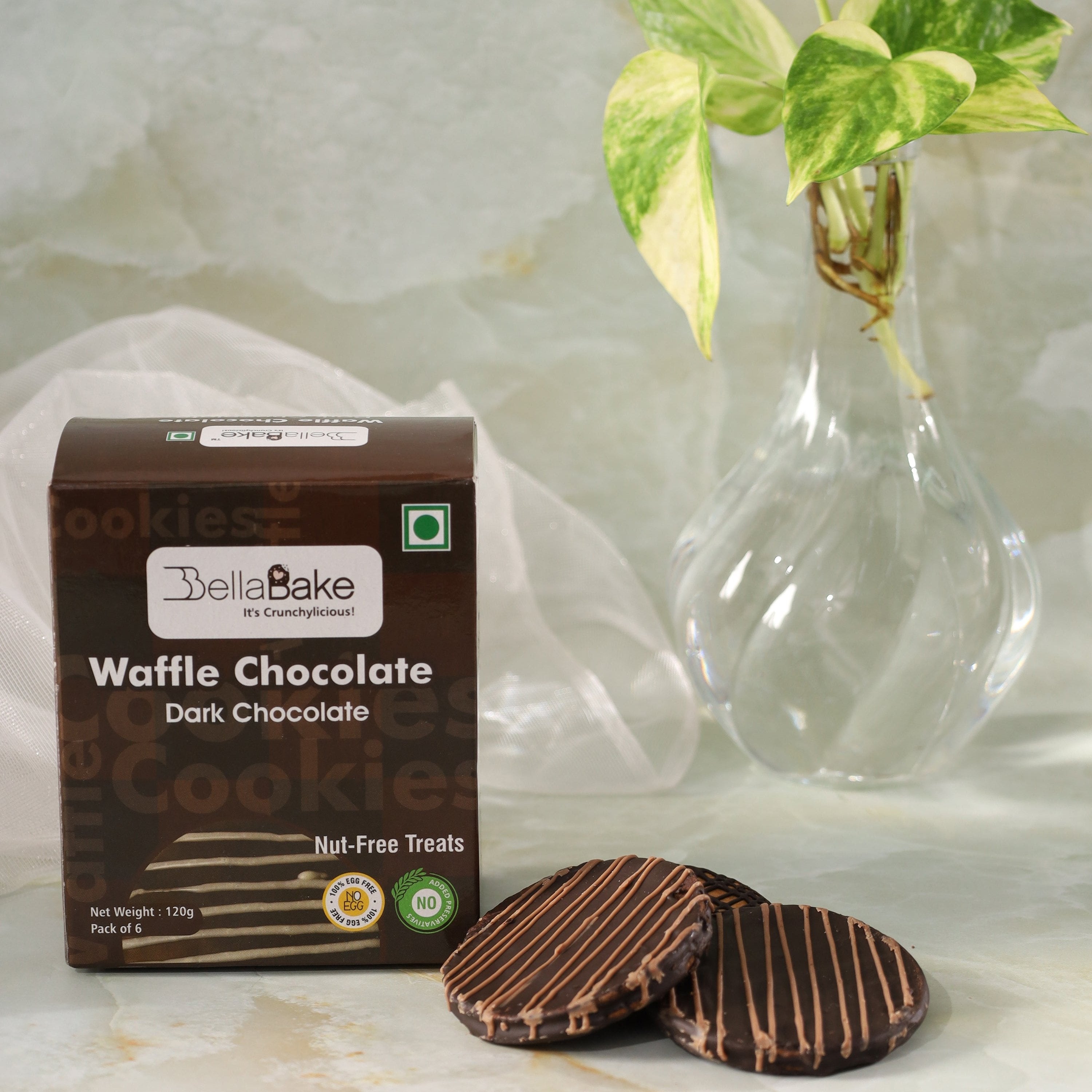 Waffle Chocolate Dark-(Pack of 6 | 120 Gram)